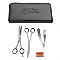 Set de Tijeras Corte + Pulir 7" + Navajin Official Barber