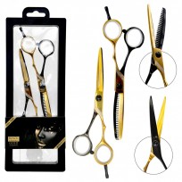 Set Tijera de Corte FN + Tijera de Pulir 5.5" Golden Cobalt